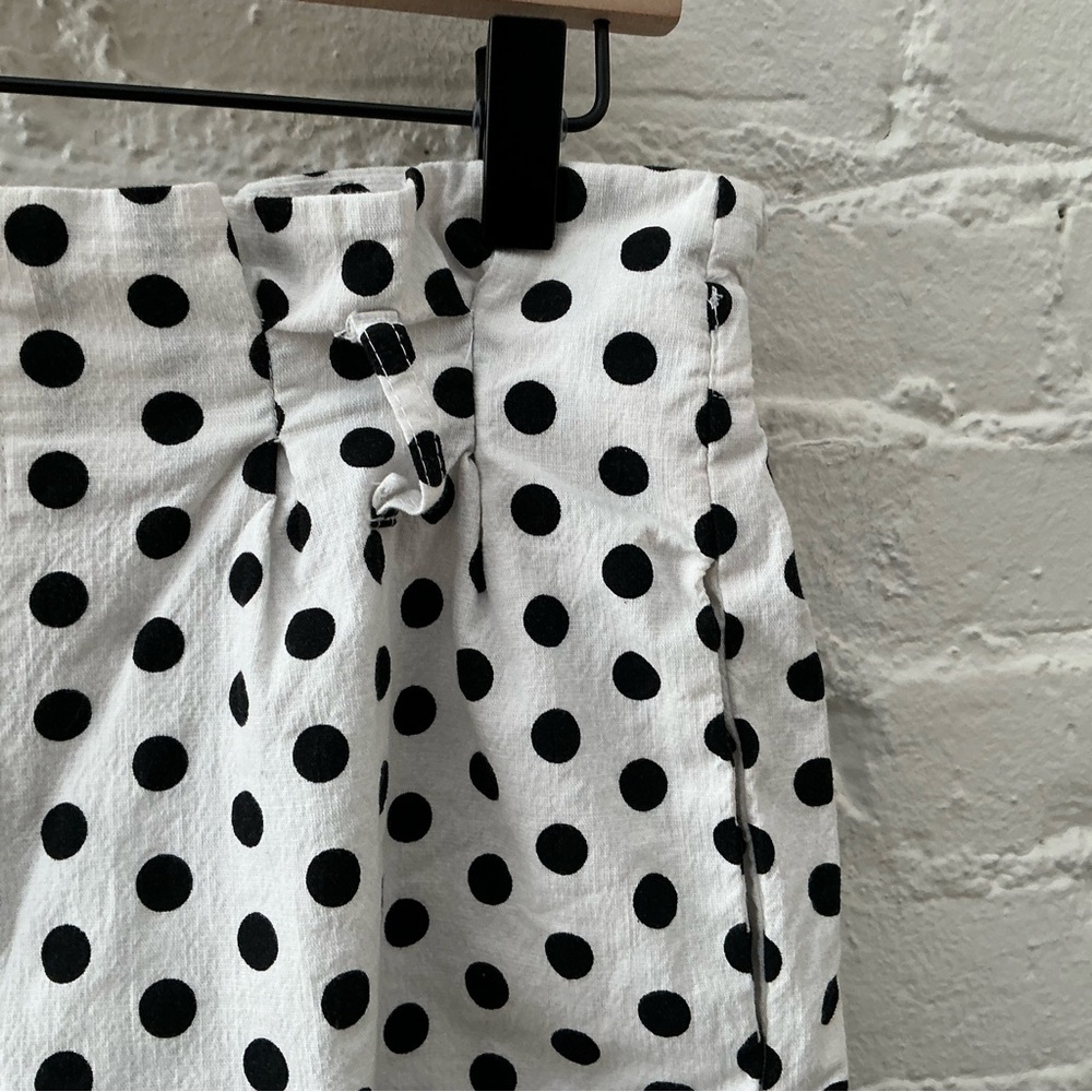 Aaron & Amber Womens White Black Polka Dot High Waist Shorts Cotton Beach Size L - Picture 4 of 12